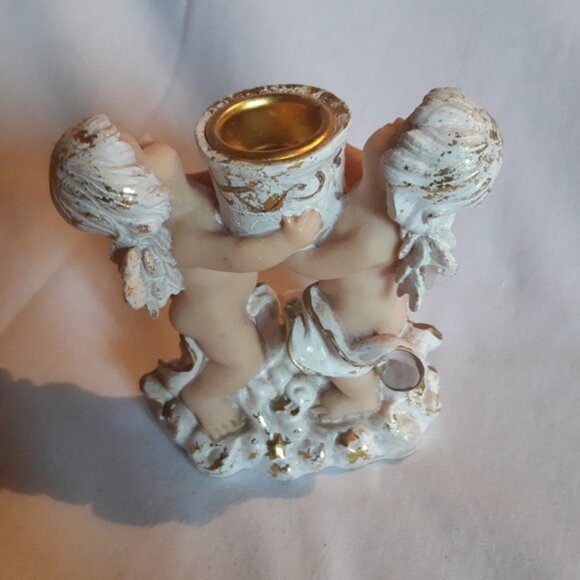 Angels Candlestick Holder White  Gold Nude Angels Christmas - Picture 5 of 10